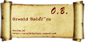 Ozvald Balázs névjegykártya
