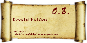 Ozvald Balázs névjegykártya